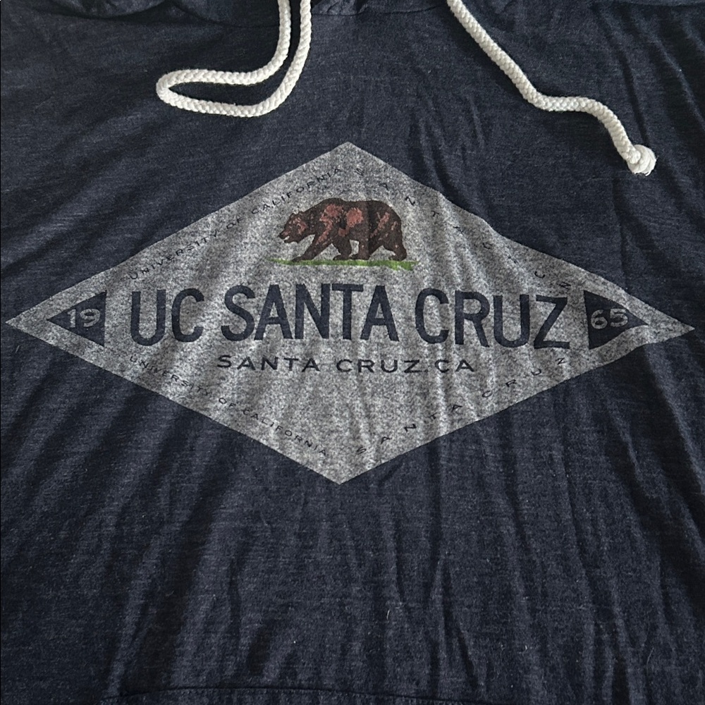 UC Santa Cruz Dark Blue women’s long sleeve hooded t-shirt. Like New
